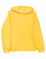 Yellow insulated hoodie with a hood and pockets for girls
