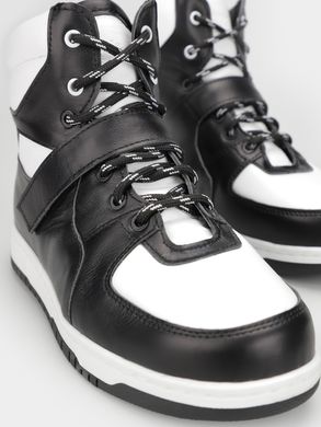 Black and white winter high sneakers