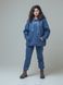 Light jeans adult hoodie on fleece with embroidery
