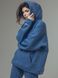 Light jeans adult hoodie on fleece with embroidery