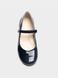 Blue lacquered leather ballet shoes with velcro
