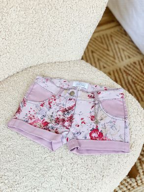 Pink shorts with a floral print