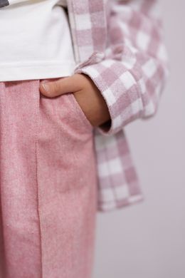 Shirt-coat in soft pink color for a girl, pink, 128