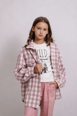 Shirt-coat in soft pink color for a girl, pink, 128