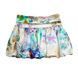 White and blue cotton skirt with a watercolor pattern for a girl