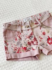 Pink shorts with a floral print