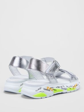 Silver leather high-sole sandals