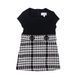 Black combined dress with knitwear and tweed for a girl