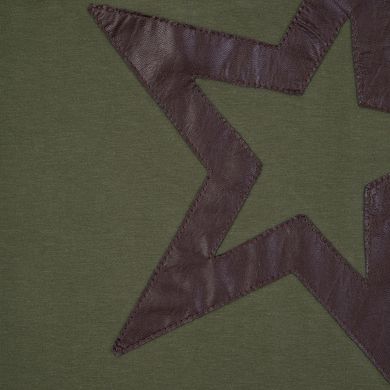 Cotton green khaki longsleeve with a gray star for a boy