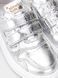 Silver leather sneakers with two velcros, silver, 32