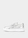Silver leather sneakers with two velcros, silver, 32