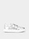 Silver leather sneakers with two velcros, silver, 32