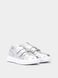 Silver leather sneakers with two velcros, silver, 32