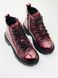 Burgundy winter leather boots on fur