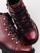 Burgundy winter leather boots on fur