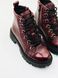 Burgundy winter leather boots on fur