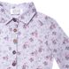 Cotton dress with long sleeves in a gray lilac flower for a girl