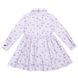 Cotton dress with long sleeves in a gray lilac flower for a girl