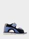 Blue leather and suede sandals