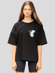 Adult black T-shirt with embroidery "Wings of peace"