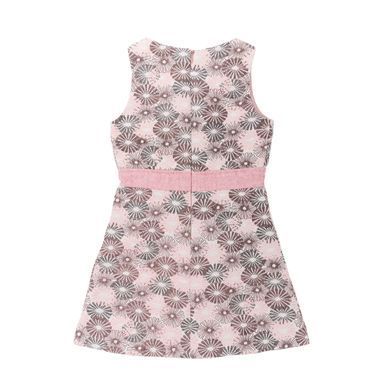 Classic gray jacquard sundress with pink zipper details for girls/1, 140