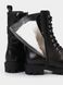 Black winter leather high boots