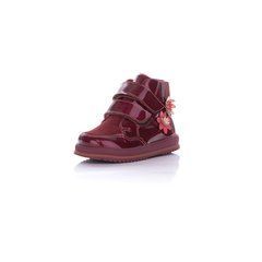 1/Demi-season lacquered leather cherry boots on fleece