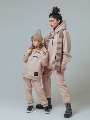 Powder hoodie on fleece with embroidery for kids