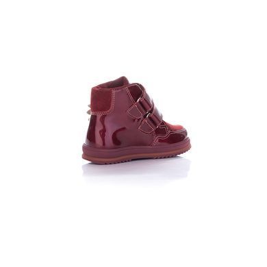1/Demi-season lacquered leather cherry boots on fleece