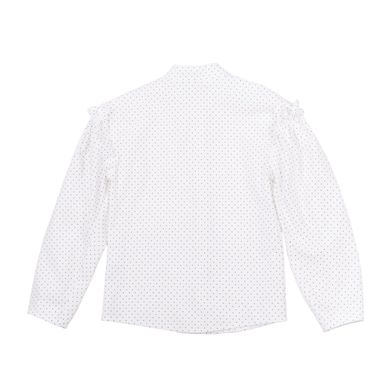 White cotton blouse for a girl in polka dots