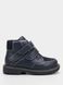 Blue leather winter boots with fur