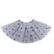 Gray pleated cotton skirt "bird" for girls