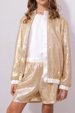 Gold sequin shorts on elastic band, golden, 122