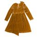 Velvet brown asymmetric dress for a girl