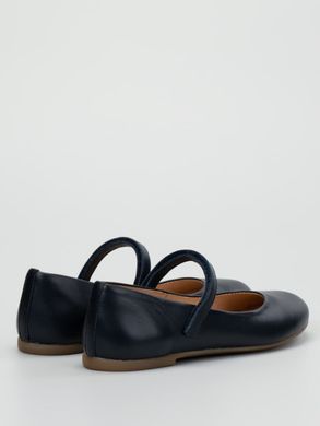 Blue leather ballet shoes with velcro