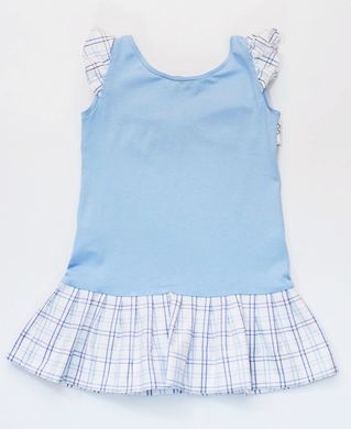 Blue knitted dress with cotton