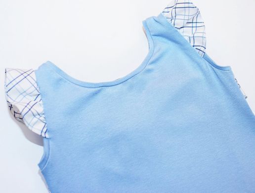 Blue knitted dress with cotton
