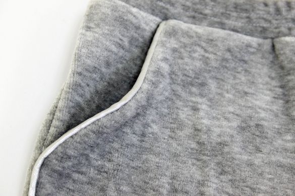 Gray and white corduroy universal sports suit