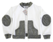 Gray and white corduroy universal sports suit