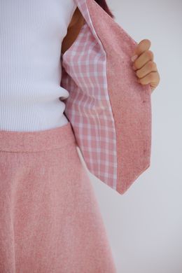 Pink tweed skirt, pink, 122