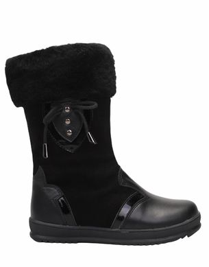 Black split leather high boots