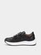 Black leather sneakers with two velcros, black, 32