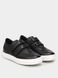 Black leather sneakers with velcro