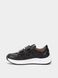 Black leather sneakers with two velcros, black, 33