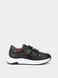 Black leather sneakers with two velcros, black, 33