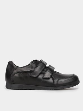 black leather sneakers for a boy
