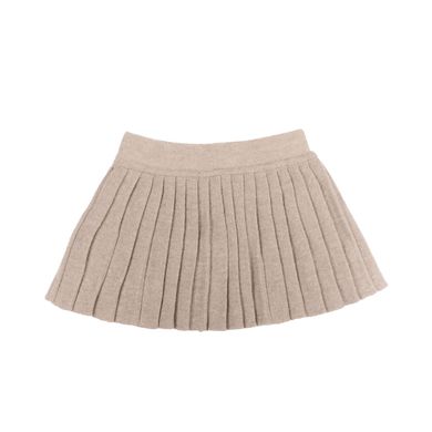 Light beige wool pleated skirt for a girl