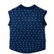 Knitted blue vest with white dots for girls