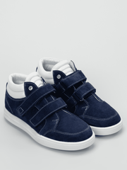 High blue natural nubuck sneakers on velcro