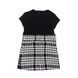 Black combined dress with knitwear and tweed for a girl/1